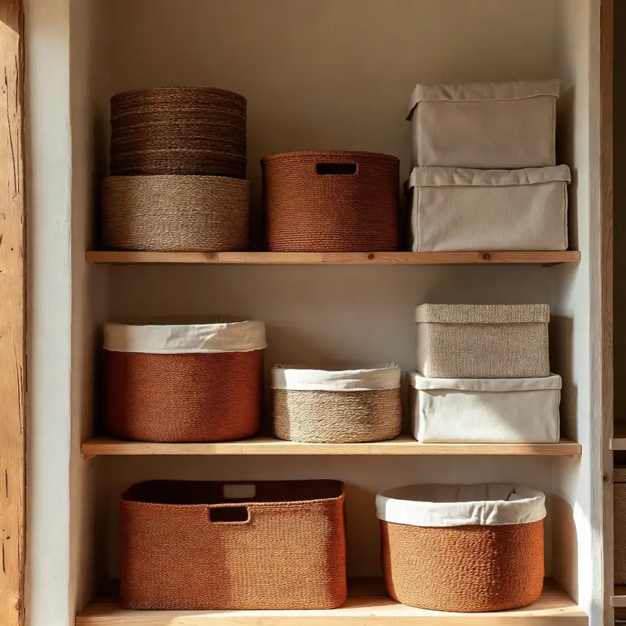 Boîtes et paniers décoratifs pour solutions de rangement petit espace