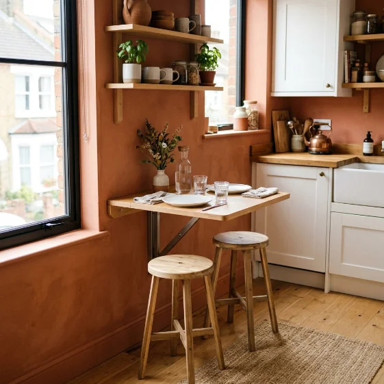 Coin repas optimisé dans une petite cuisine